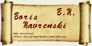 Boris Mavrenski vizit kartica